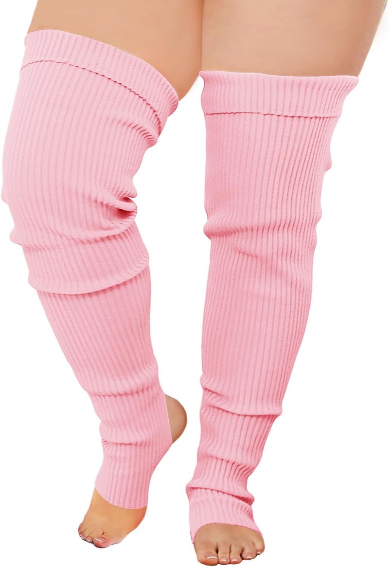 v28 Plus Size Knit Leg Warmer Women Thick Thigh High Boot Extra Long Large Socks - Image 3